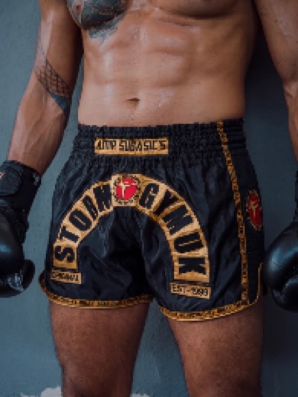 Storm Gym UK Golden Storm Thai Fight Shorts - Limited Edition - New Never Worn